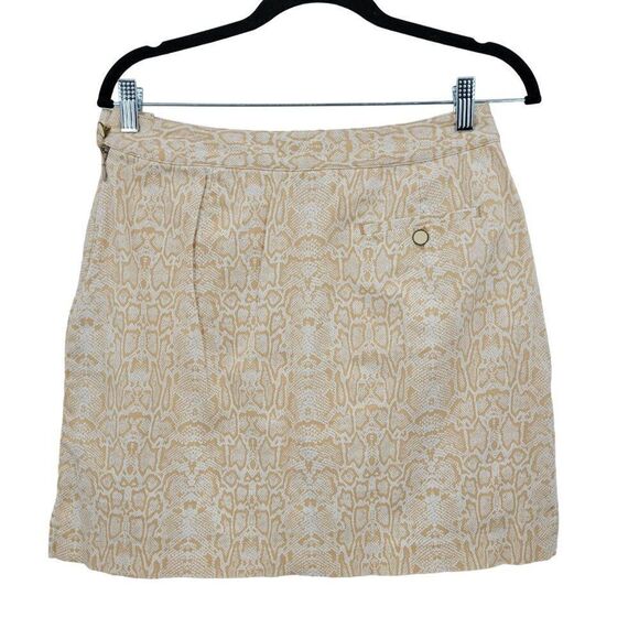 EP Pro Golf Skort 8 Beige Snake Print Skirt Short Lined Stretch Cotton Pockets - Picture 8 of 11